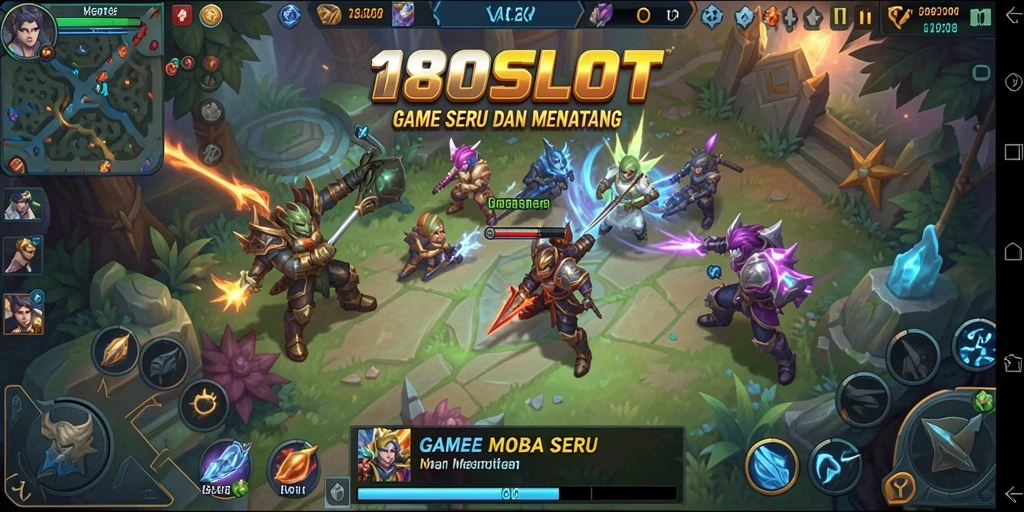 Tampilan gameplay seru dalam 180SLOT dengan pertempuran intens.