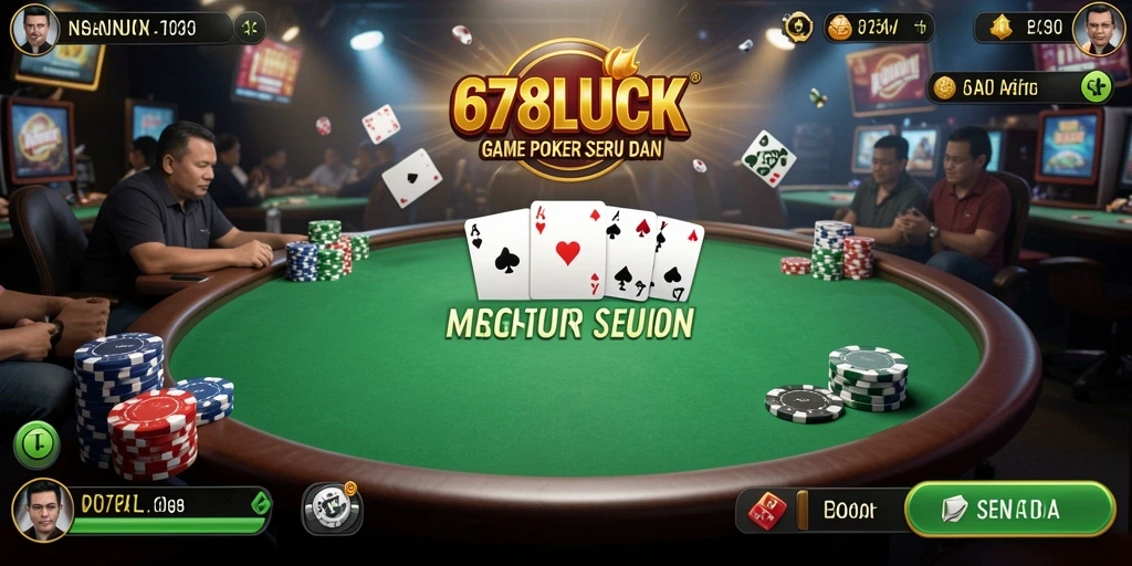 Tampilan gameplay seru saat bermain Poker di 678LUCK.