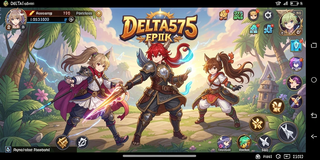 Tampilan gameplay yang menarik dan penuh warna dari DELTA575.