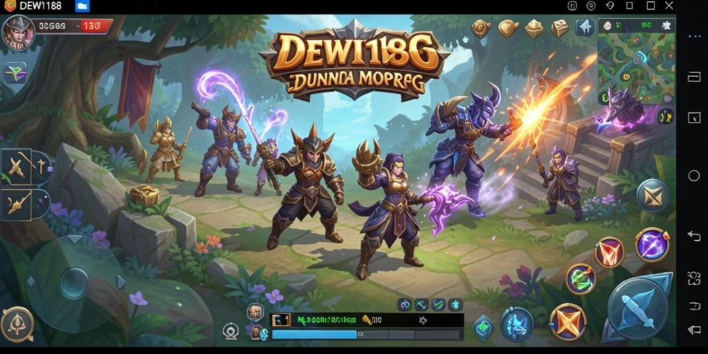 Screenshot DEWI188 menampilkan karakter beraksi dalam dunia fantasi yang epik.