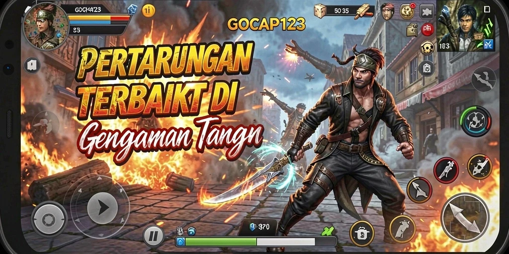 Tampilan permainan GOCAP123 dengan pertarungan yang penuh aksi.