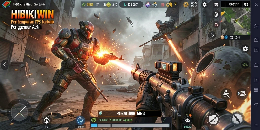 Tampilan gameplay HIBIKIWIN yang mendebarkan dan penuh aksi.