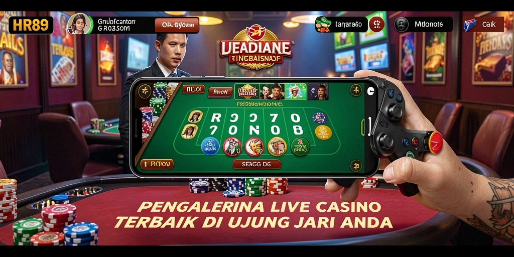 Tampilan gameplay Live Casino di HR89 yang mendebarkan dan interaktif.