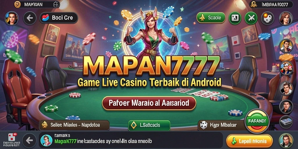 Tangkapan layar gameplay MAPAN777 dengan dealer langsung yang profesional.