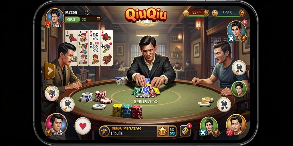 Screenshot utama gameplay QiuQiu MZ356 yang mengasyikkan.