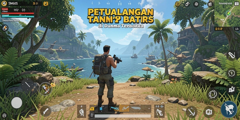 Tangkapan layar SM605 menunjukkan petualangan seru dalam dunia terbuka.
