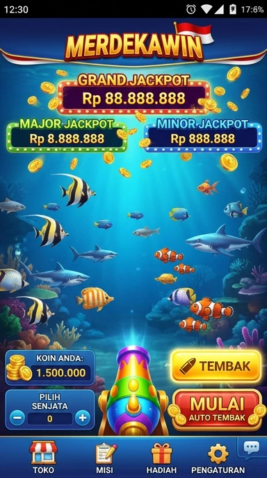 Tampilan antarmuka pengguna aplikasi merdekawin yang sederhana dan menarik.